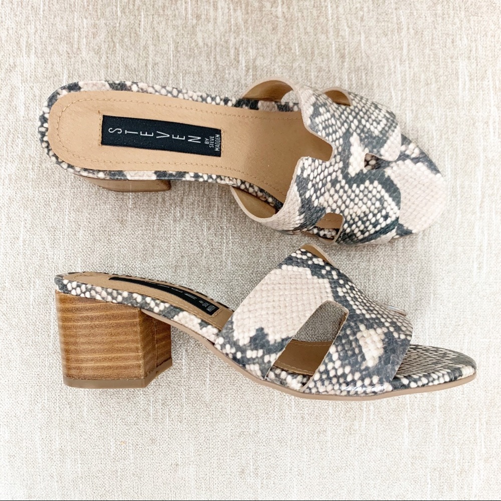 Steve Madden Maples Snakeskin Block Wood H…